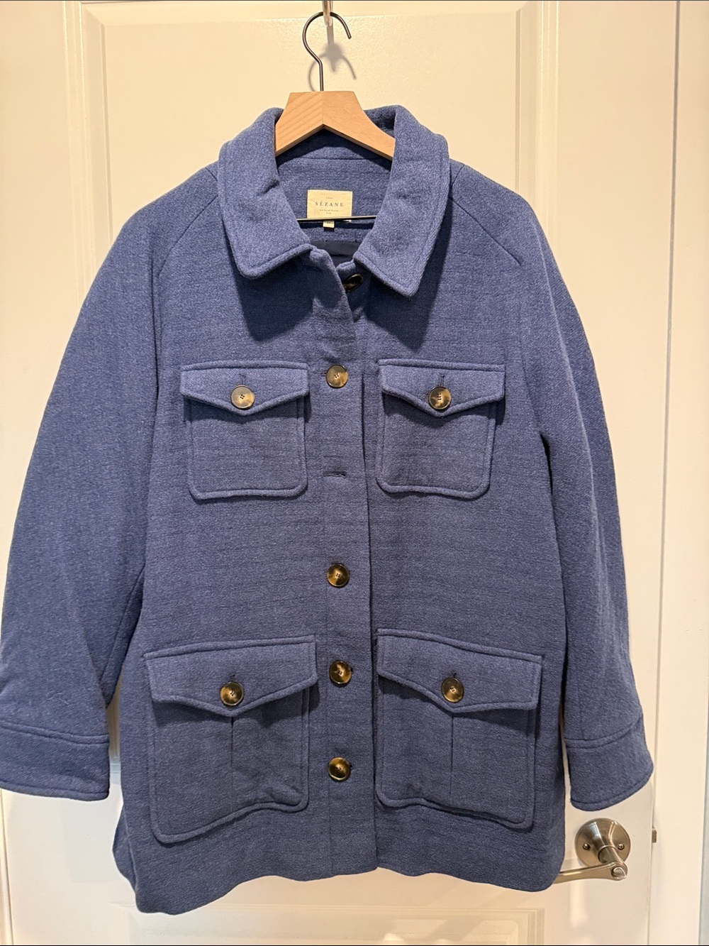 Sezane Paulin Coat Vintage Blue - Size 12